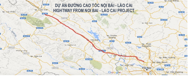 bản đồ cao tốc Nội Bài Lào Cai