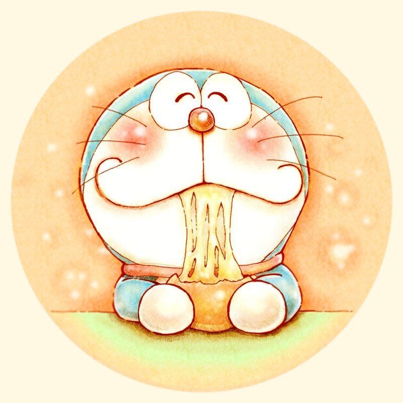 Ảnh Doraemon đang ăn bánh rán